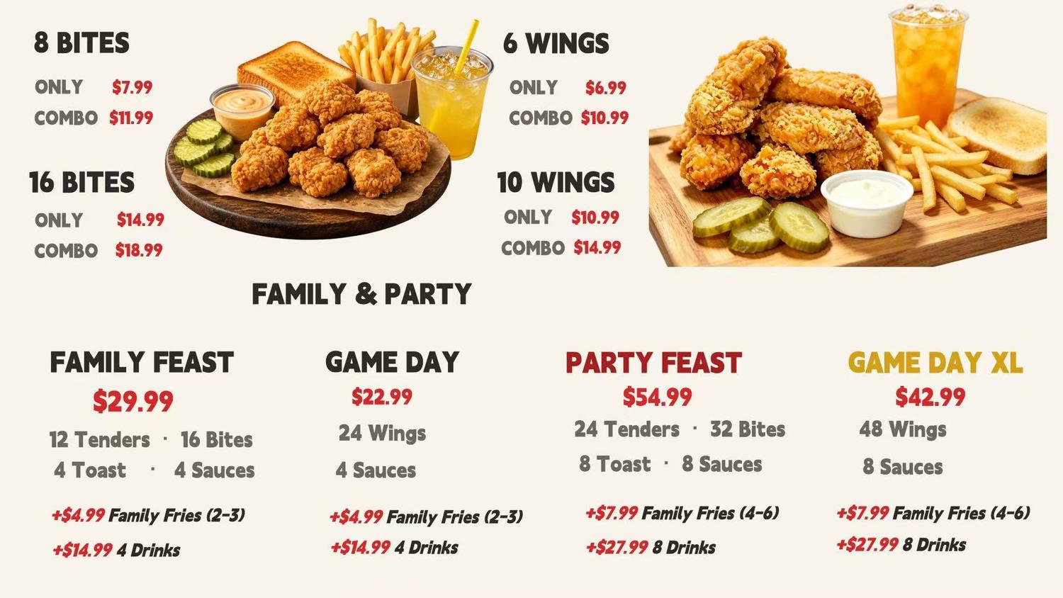 Restaurant menu 1, detailed description provided below